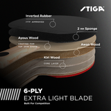 STIGA Evolution Performance Ping Pong Paddle - 6-ply Light Blade - 2mm Tournament-Approved Premium Sponge - Concave Pro Handle for Next-Gen Grip & Control - Performance Table Tennis Racket _3