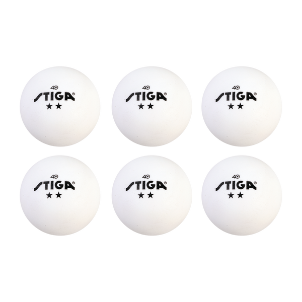 STIGA 2-Star White Table Tennis Balls (6-Pack)_1